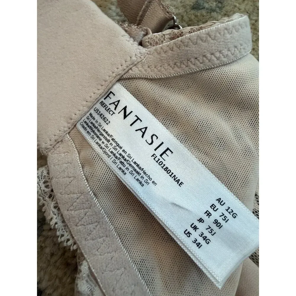 FANTASIE REFLECT SIDE SUPPORT UNDERWIRE BRA 101801 NUDE NWOT SIZE US 34I $72